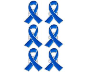 TUCEWP Lot de 6 broches de sensibilisation en forme de ruban émaillé pour événements caritatifs, survivants, campagnes, cadeaux de fête, Acier allié, Pas de pierre précieuse