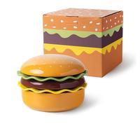 TUCHACA Ensembles de bols et d'assiettes en céramique, ensembles de vaisselle en 5 pièces de style burger mignon, assiettes de dessert pour le dîner et bols de céréales avec ensembles de couvercles.