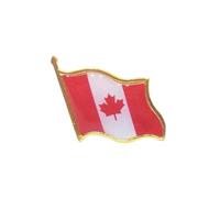 Tuchnadel Kanada Flagge Pin Kanadische Nationale Anstecknadeln Prooch Pin Patriotisches Kanada Abzeichen Goldene Feder (Red, 3x3cm)