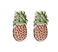 Tuchnadel Obst Ananas Dorn Legierung Nadelknopf Hemdkragen Pin Cartoon Zubehör Brosche Goldene Feder (Yellow, One Size)