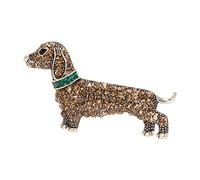 Tuchnadel Vintage High End Brosche Mode Persönlichkeit Hundebrosche Tierbrosche Goldene Feder (Coffee, One Size)