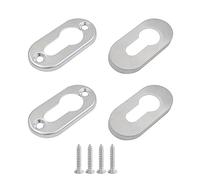 Tucireat 2 Paire Cache Serrure Rosace De Protection Ovale En Acier Inoxydable Cache Cache Serrure Meuble Couvercle De Serrure De Porte Trous Rosace De Porte Rosette De Porte Ovales
