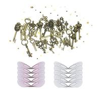 Tucireat Clés Vintage 46 Pièces Clé Ancienne Clés Volantes Charmes Clés Vintage Clés Squelette en Antique avec 50 Ailes Blanche Charms Ailes Libellule Breloques Ailes Libellule Chaîne de Cristal