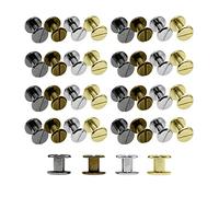 Tucireat Rivet 80 Paires Rivets Cuir Jeux de Rivets en Métal Vis de Fixation Universel Bouton pour Cuir Fait à La Main,4x6mm