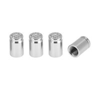 TUCKBOLD 4 Bouchons De Valve De Pneu en Aluminium en Forme De Balle Argentée 7X16.5Mm pour Voiture Moto Vélo Camion