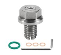 TUCKBOLD Boulon De Vidange D'Huile Pour Voiture, Moto, Bateau, Anti-Fuite, Réparation De Filetage De Vis De Bouchon Vidange D'Huile Moteur, Ton Argenté Avec 3 Joints En Cuivre M8.2-1.25Mm