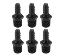 TUCKBOLD Raccord Droit À Filetage Mâle pour Tuyau en Plastique avec Embout en Barbe Noirs 6 Pcs 1/4" NPT 1/4" de diamètre extérieur