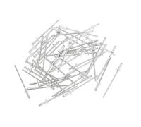 TUCKBOLD Rivets À Tête De Dôme À Grande Bride Couleur Argent 50 Pièces Diamètre De Préhension De 2,4 Mm Longueur De Préhension De 4 Mm Diamètre De La Bride De 5 Mm Alliage D'Aluminium Fer