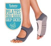 Tucketts - Chaussettes antidérapantes sans orteils pour femmes, pour yoga, barre, pilates, fabriquées en Colombie, taille unique