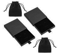 Tucnoeu Lot de 2 petites boîtes cadeau pour bijoux et pochette en velours, 9,1 x 9,1 x 1,7 cm carrées pour collier, boucles d'oreilles, bracelet, boîte cadeau en carton, organisateur de rangement pour