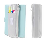 Tucnoeu Petit porte-stylo pour ordinateur portable avec fermeture éclair et bande élastique réglable - Gris