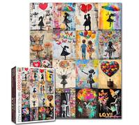 Tucocoo Banksy Casse-tête artistique pour adultes Graffiti coloré de 1 000 pièces Puzzle de rue Collage de rue Artwork Bricolage Jouets éducatifs pour les adultes