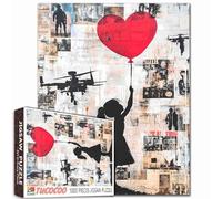 Tucocoo Banksy - Casse-tête fille pour adultes de 1 000 pièces, ballons rouges graffiti pour adultes, loisirs créatifs, casse-tête pour décoration de la maison, cadeaux, puzzle familial parfait pour