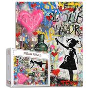 Tucocoo Banksy Puzzle de style 1 000 pièces pour adultes, graffiti fille Street Art pour jeux d'activités familiales, puzzle coloré pour décoration d'intérieur, cadeaux