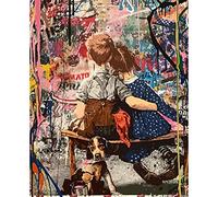 Tucocoo Banksy Two Little Guess Kit de peinture à l'huile par numéro 40,6 x 50,8 cm Peinture à l'huile sur toile pour adultes avec pinceaux et pigments acryliques (sans cadre)
