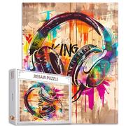 Tucocoo Casques Banksy - Casse-tête pour adultes de 1 000 pièces, drôle de graffiti - Puzzle d'art musical coloré pour décoration de la maison, cadeaux, puzzle familial parfait pour les soirées de jeu