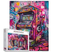 Tucocoo Casse-tête de 1000 pièces pour adultes - Jeu de graffiti Machine à sous de peinture Puzzle d'art de rue rétro - 1000 pièces Casse-tête pour une activité familiale stimulante - Puzzle DIY
