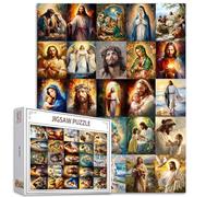 Tucocoo Casse-tête de 1000 pièces pour adultes - Peinture de Jésus Christ - Puzzle de Marie Dieu Religion - Collection d'art difficile pour défi - Jeu d'activités familiales - Puzzle coloré à faire