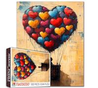 Tucocoo Casse-tête graffiti Street Art pour adultes de 1 000 pièces, cœurs colorés abstraits, puzzles pour adultes, loisirs créatifs, casse-tête pour décoration de la maison, cadeaux, puzzle familial,