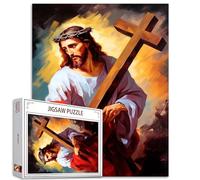 Tucocoo Jésus Christ - Puzzle de 1 000 Pièces pour Adultes, Holdin The Cross - Art Chrétien pour Jeux d'Activités Familiales - Coloré pour Décoration d'Intérieur - Cadeaux