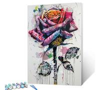 Tucocoo Kit de peinture à la main par numéros avec pinceaux et pigments acryliques sur toile pour adultes, gestes inspirants colorés pour décoration murale d'intérieur, cadeaux, 40,6 x 50,8 cm (cadre