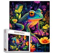 Tucocoo Puzzle coloré grenouille de 1 000 pièces pour adultes, animaux amusants, animaux tropicaux, art abstrait, jeux d'activités familiales, puzzle à faire soi-même pour décoration d'intérieur