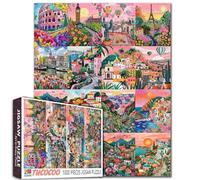 Tucocoo Puzzle d'art paysager pour adultes de 1 000 pièces, paysage urbain collage coloré Artwrok DIY DIY Puzzle pour décoration de la maison cadeaux, puzzle familial jouets éducatifs
