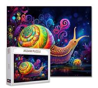 Tucocoo Puzzle de 1 000 pièces pour adultes - Peinture d'escargot jaune - Puzzle abstrait - Art floral abstrait - Puzzle de 1 000 pièces pour jeux d'activités familiales - Animal mignon - Puzzle à