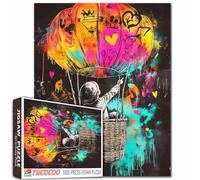 Tucocoo Puzzle de 1000 pièces pour adultes Banksy - Graffiti coloré - Puzzles de montgolfière - Art de rue pour défi - Activité familiale - Jeu éducatif - Bricolage - Décoration murale - Cadeaux