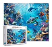 Tucocoo Puzzle de 1000 pièces pour adultes - Scène de récif océanique - Poissons tropicaux et tortues de mer - Puzzle de 1 000 pièces pour jeux d'activités familiales - Puzzle coloré à faire soi-même