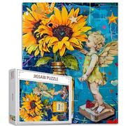 Tucocoo Puzzle de 1000 Pièces pour Adultes - Tournesol Banksy Style Graffiti - Bébé Ange Art - Jeu d'Activités Familiales - Coloré à Faire Soi-Même