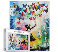 Tucocoo Puzzle de papillons pour adultes, 1000 pièces, puzzles de style art de rue Banksy, pour décoration d’intérieur, cadeaux de décoration d’intérieur, puzzles de famille