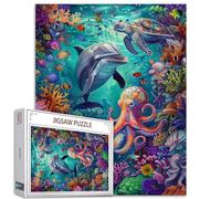 Tucocoo Puzzle de scène sous-marine de 1 000 pièces pour adultes, divers animaux marins pour jeux d'activités familiales, puzzle coloré pour décoration d'intérieur