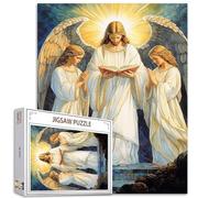 Tucocoo Puzzle Jésus pour adultes de 1000 pièces, Anges sauveurs avec Dieu Art abstrait Puzzle coloré pour décoration de la maison, cadeaux, puzzle familial parfait pour les soirées de jeu