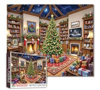 Tucocoo Puzzle Père Noël et cerf Sika pour adultes - Puzzle de Noël chaud de 1000 pièces - Puzzles de Noël parfaits pour les vacances en famille, les soirées de jeu en famille - Maison du Père Noël