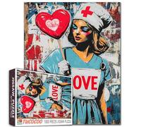 Tucocoo Puzzle Street Love Art pour adultes de 1000 pièces, casse-tête graffiti d'infirmière Banksy pour adultes, loisirs créatifs, puzzles pour décoration de la maison, cadeaux, puzzle familial