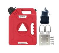 Tucool Racing 3L Jerry Can Fuel Tank 0.8 Gallon Backup Gas Can Fits for Motorcycle SUV ATV Cars Boat Offroad (3L Red with Bracket 304SS)