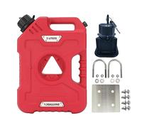 Tucool Racing 5L Jerry can réservoir de carburant 1,3 gallons réservoir d'essence de rechange pour moto SUV ATV voiture hors route bateau (5L Red with Bracket 304SS)
