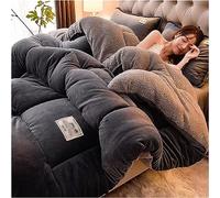 TUCVZVO Couette Hiver,Épaissir Cachemire Courtepointe, Édredon Chaude en Hiver,Couvertures d'hiver Épaisses Et Chaudes,Couette 2 Personne Laine Luxueuse,Dark Gray,220X240cm(5KG)