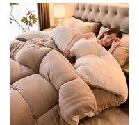 TUCVZVO Couette Polaire 220X240, Edredon Épais Hiver, Couverture Très Chaude et Super Douce pour 2 Personnes, B, 220x240 5kg