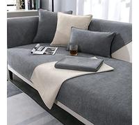 TUCVZVO Housse De Canape 4/3/2/1 Places avec Accoudoirs,Protection Canapé d'angle Antidérapante,Couvre Canape,Couverture De Canapé en Forme De L,Gris,1 pc 70x90cm