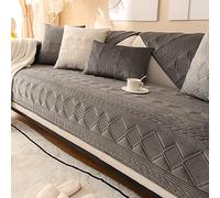 TUCVZVO Housse De Canape Dangle Antidérapant Couvre Canapé d'angle Protection De Canapé d'angle 4/3/2/1 Places en Forme De L Antidérapante Universel Lavable Couverture,Gris,1 pc 90x240cm