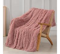 Tuddrom Couverture décorative en Fausse Fourrure, Extra Douce, pelucheuse et Confortable, Microfibre molletonnée, pour canapé, Chambre à Coucher, 127 x 152,4 cm, Fouet de pêche