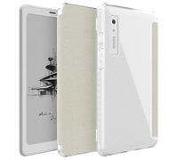 TUDIA SKN Flip Conçu pour la Coque Onyx Boox Palma - [Fermeture magnétique] Dos en TPU Transparent résistant aux Chocs avec Coque en Cuir texturé de 6,13" (Beige)