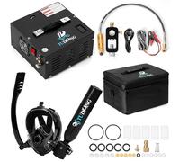 TUDIVING - Ensemble de Bouteilles de plongée sous-Marine de 0,5 L, Mini Bouteille d'oxygène avec compresseur, kit de plongée Portable de Voyage (S200Plus Black-A3)