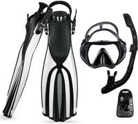 TUDIVING Équipement de plongée libre, Masque anti-buée, Tuba entièrement sec, Blanc, L/XL