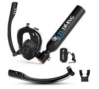 TUDIVING - Mini réservoir de plongée portable de 0,5 L, bouteille d'oxygène de plongée avec masque intégral avec tuba, support de réservoir pulmonaire 6 à 10 minutes d'entraînement à la respiration