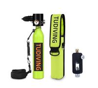 TUDIVING Réservoir de plongée sous-Marine 0.5L, Mini réservoir d'oxygène Portable réutilisable, équipement de plongée prenant en Charge 5 à 10 Minutes de Respiration sous-Marine (S300PLUS A3-Green)