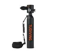 TUDIVING Réservoir de plongée sous-Marine 0.5L, Mini réservoir d'oxygène Portable réutilisable, équipement de plongée prenant en Charge 5 à 10 Minutes de Respiration sous-Marine (S300PLUS A1-Black)