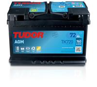 Batería de coche, Tudor, TK720, 72Ah, 760A, AGM, Para vehiculos avec système Start-Stop